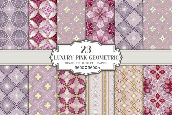 Download Luxury Pink Geometric Seamless Pattern - Ink Collection